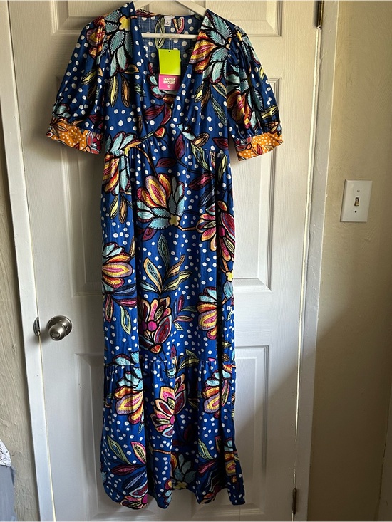 Tabitha Brown Dresses & Skirts - Tabitha Brown Target Blue Floral Polka Dot Maxi Dress